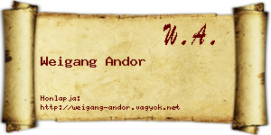 Weigang Andor névjegykártya